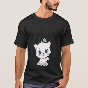 Camiseta Mulheres Gato Com Olhos Grandes E Pássaros O Que C