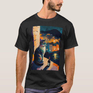 Camiseta mulheres gato e vinho
