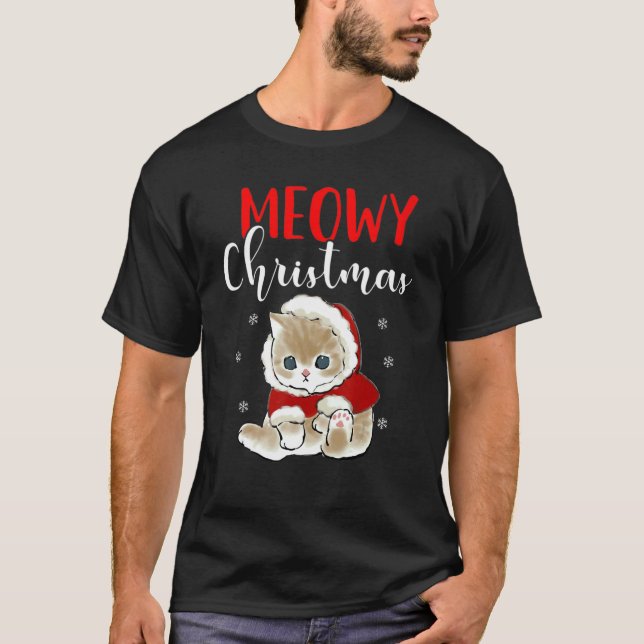 Camiseta Mulheres Gato Feliz Natal Catmas (Frente)