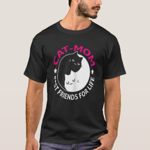 Camiseta Mulheres Gatos Mãe Melhores Amigos Para A Vida Yin
