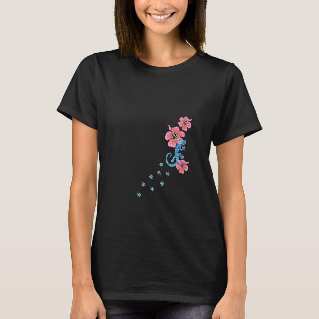 Camiseta Mulheres Gecko Lucky Charm Lizard Salamander Aloha (Frente)