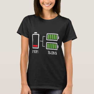 Camiseta Mulheres Gêmeas Gêmeas Engraçadas Mamãe Cansou Mãe