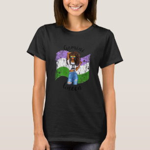 Camiseta Mulheres Genderqueer Rainha Gemini Negra Mulher Ne