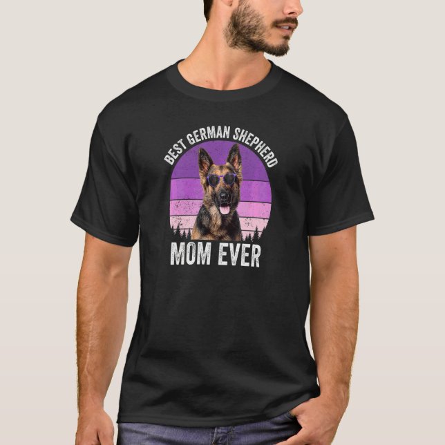 Camiseta Mulheres German shepherd Mãe Mulheres Vintage Cach (Frente)