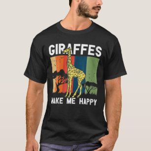 Camiseta Mulheres Girafas Me Fazem Feliz Girafa Amante Zoo