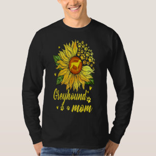 Camiseta Mulheres Girassol Greyhound Mãe Cão Sobressalto