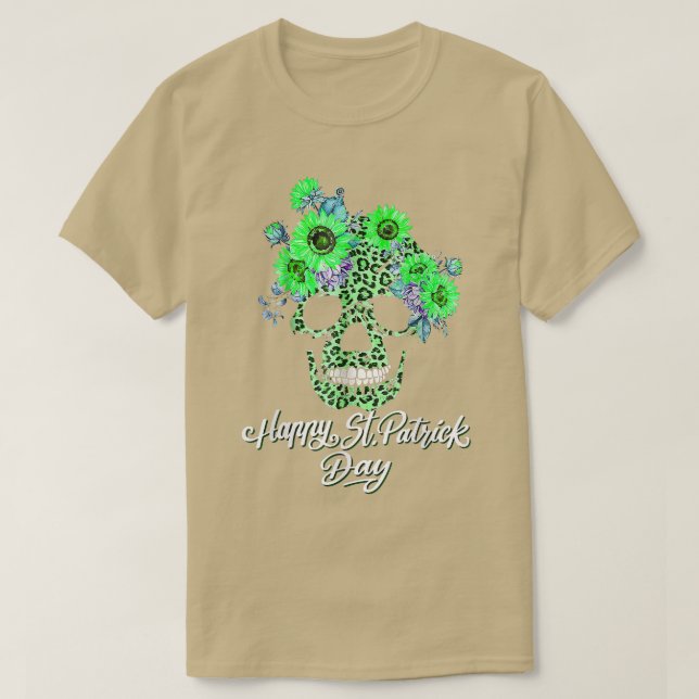 Camiseta Mulheres Girassol Leopardo Cheetah Impressão do cr (Frente do Design)