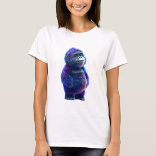 Camiseta Mulheres Gorilas da Galáxia Roxa e Azul Iridescent