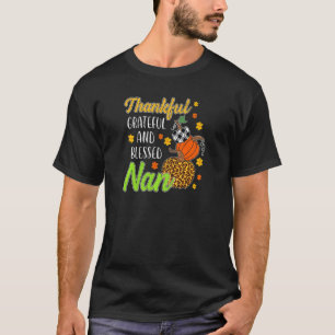 Camiseta Mulheres Graças Feliz Abençoada Nan outono outono