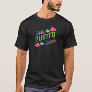 Camiseta Mulheres Grado 5 Hola Professora Espano Maestra Es