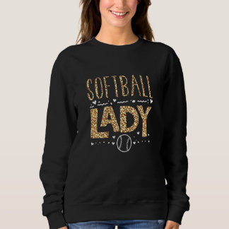 Camiseta Mulheres Gráficas Leopardo Softball Lady Softball