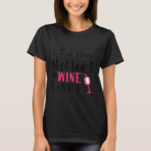Camiseta Mulheres Grande Dane Mãe Vinho Mãe Mãe
