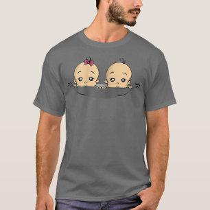 Camiseta Mulheres Grávidas Bebê Engraçada Gêmeas Garotas Ca