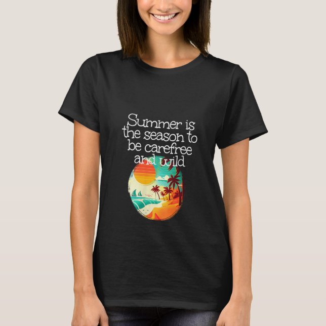 Camiseta Mulheres grávidas e selvagens no mar e no verão V  (Frente)