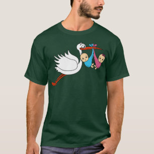 Camiseta Mulheres Grávidas Engraçadas Gêmeas de Tempos Engr