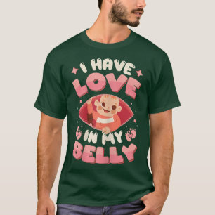 Camiseta Mulheres Gravidez Anunciando Amor Em Minha Bela Pr