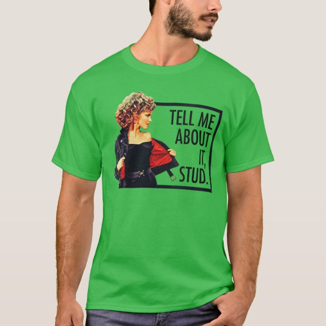 Camiseta Mulheres Greaseell Me About It Stud Sandy Retro Mo (Frente)