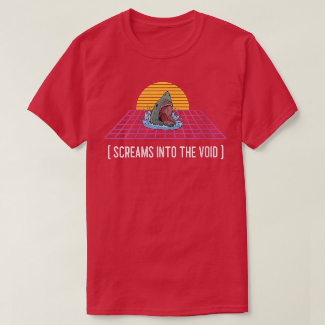 Camiseta Mulheres Gritando No Void Shark Stress Funn (Frente do Design)