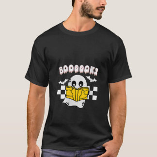 Camiseta Mulheres Groovy Ghost Boooks School Librarian Teac