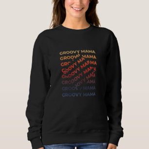 Camiseta Mulheres Groovy Mama Vintage Retro Funky Texto Grá