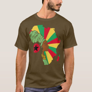 Camiseta Mulheres Guiné Bissau Bandeira África Mapa Étnico 
