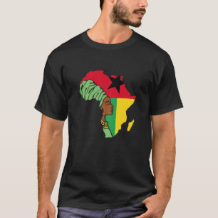 Camiseta Mulheres Guiné Bissau Bandeira África Mapa Étnico 