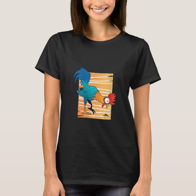 Camiseta Mulheres Hahn Come Grãos em Cores de Arco-Íris   H (Frente)