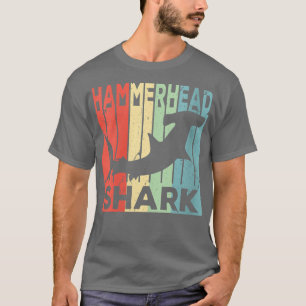 Camiseta Mulheres Hammerhead Shark Vintage Unise VNeck