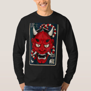 Camiseta Mulheres Hannya Mask Japonesa Demon Mask