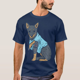 Camiseta Mulheres Heeler Eu Amo Mamãe Animal Pet Red Blue C