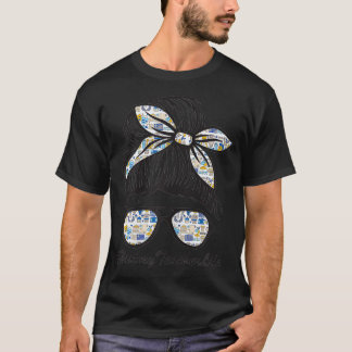 Camiseta Mulheres História Professora Mensagem Bun Vidros