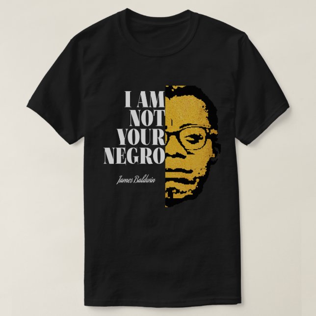 Camiseta Mulheres Homens James Baldwin Incrível Para O Cine (Frente do Design)