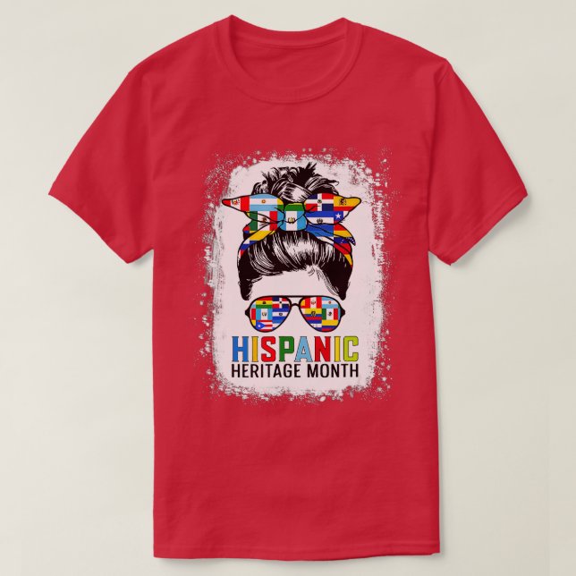 Camiseta Mulheres Homens Patrimônio Nacional Hispânico Mês  (Frente do Design)