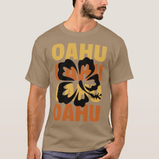 Camiseta Mulheres Ilhas Havaianas Estilo Surf Oahu Hibisco 