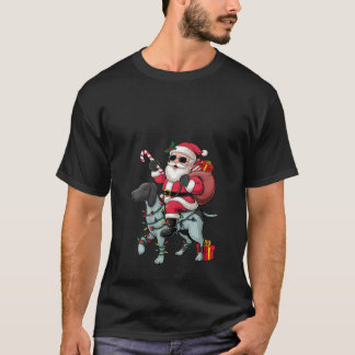 Camiseta Mulheres Iluminação Natalícia Funny Santa Montando