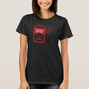 Camiseta Mulheres Ingredientes Comidas Sopa De Noodle De Fr