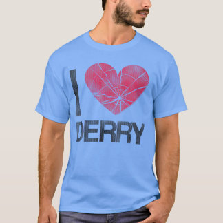 Camiseta Mulheres It Eu Amo Derry Stephen King Horror VNeck