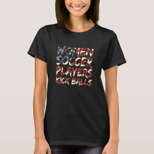 Camiseta Mulheres Jogadoras De Futebol Kick Balls Usa Menin