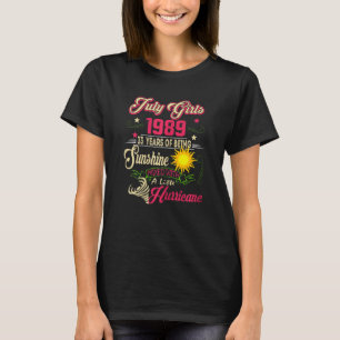 Camiseta Mulheres Julhas Meninas 1989 Aniversário De 33 Ano