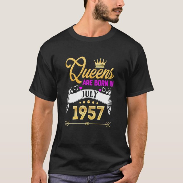 Camiseta Mulheres Julho De 1957 65 Anos 65 Aniversário Rain (Frente)