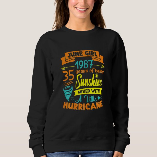 Camiseta Mulheres Junho De 1987 35 Anos Sol Misturado Com (Frente)