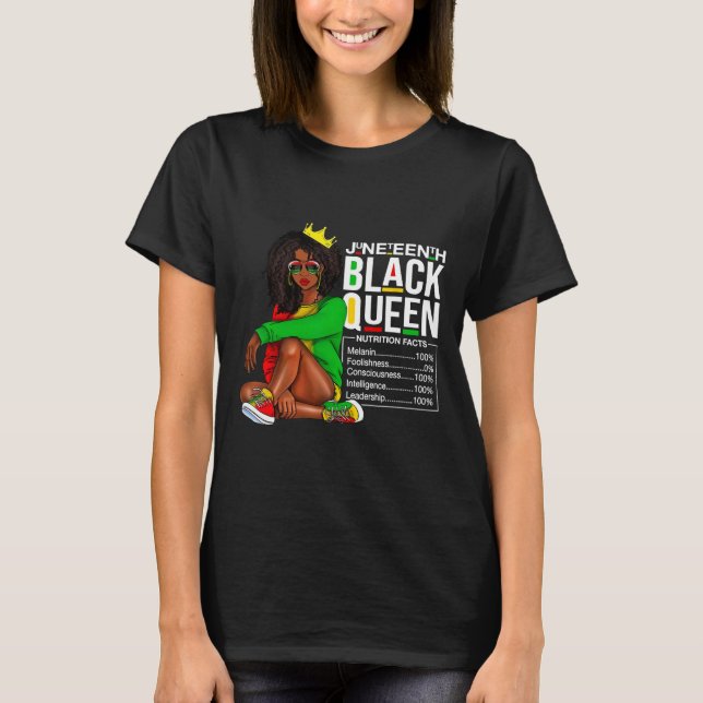 Camiseta Mulheres Junta Décima Negra Rainha Negra Fatos Nut (Frente)