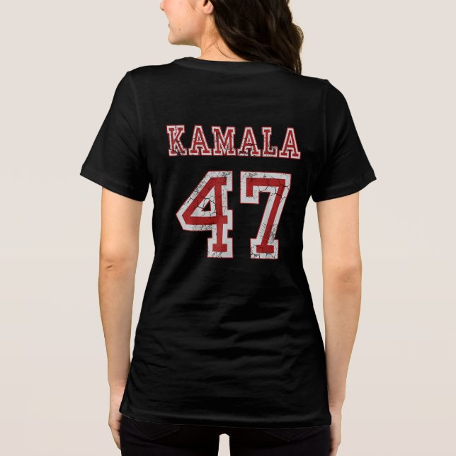 Camiseta Mulheres Kamala Harris para o presidente Harris 47 (Verso)