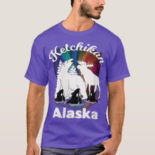 Camiseta Mulheres Ketchikan Alaska Aurora Borealis Bear Moo