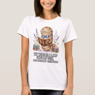 Camiseta Mulheres-KJV Bíblia-Salmos 119:105 Bicho da Leitur
