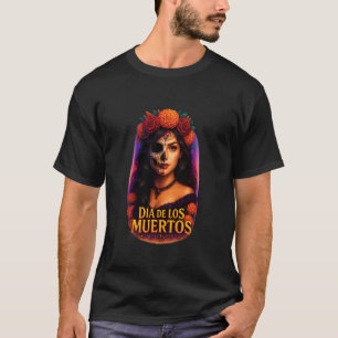 Camiseta Mulheres La Catrina Dia dos Mortos Latina Cinco D