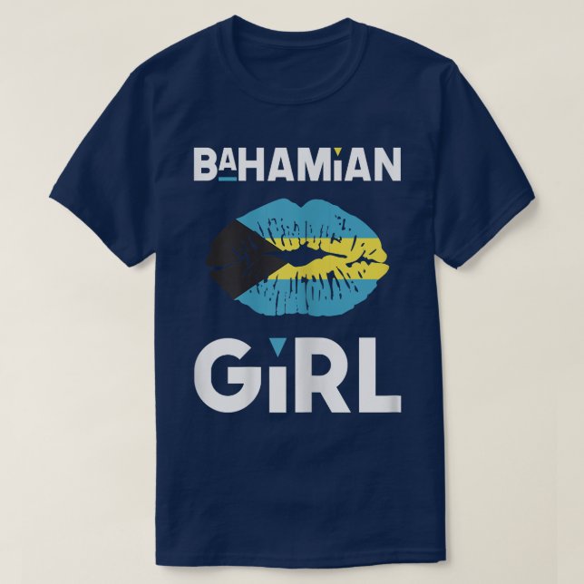 Camiseta Mulheres - Lábios da bandeira da Bahamian Girl Car (Frente do Design)