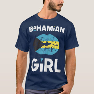 Camiseta Mulheres - Lábios da bandeira da Bahamian Girl Car