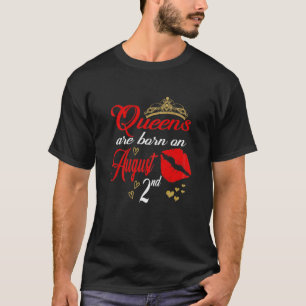 Camiseta Mulheres Lábios Vermelhos Queens São Nasceres No