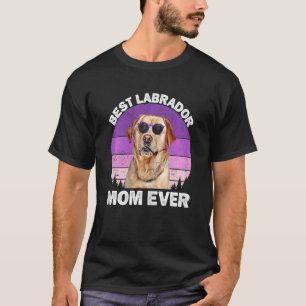 Camiseta Mulheres Labrador Mãe Vintage Lab Amarelo Mãe Mães